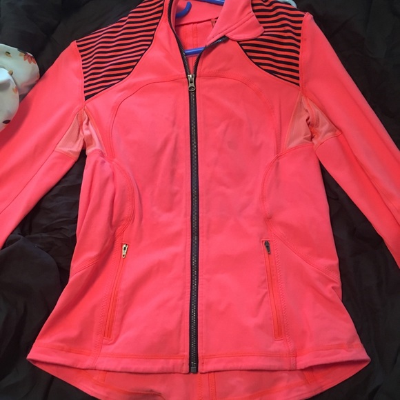 lululemon athletica Jackets & Blazers - Neon orange and navy zipper up lulu jacket